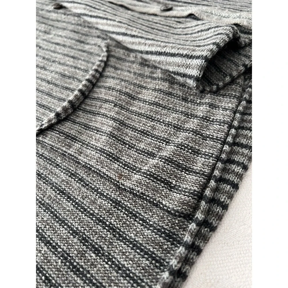 Vintage 90s Banana Republic Wool Knit Vest Men's Stripe Kurt Cobain Button Front